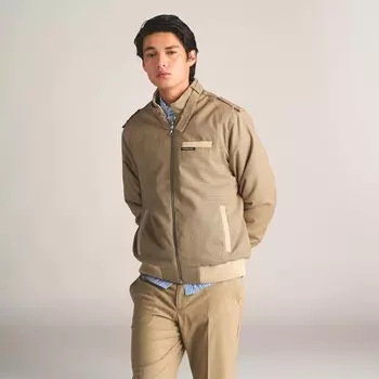 Мужская куртка-гонщик Clinton с узором "гусиные лапки" Iconic Racer Members Only, цвет Beige Print