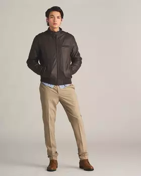 Мужская куртка-гонщик из искусственной кожи Iconic Members Only, цвет Dark Brown