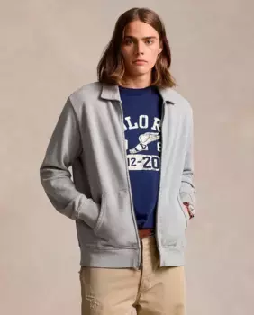 Мужская куртка из хлопковой махровой ткани Polo Ralph Lauren, серый