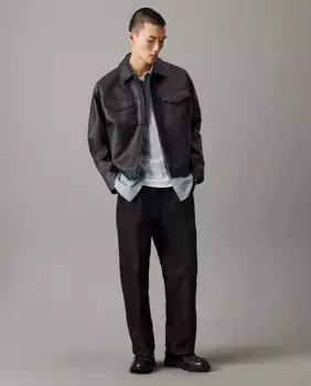 Мужская куртка из искусственной кожи Calvin Klein Jeans, черный