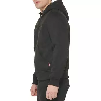 Мужская куртка из искусственной овчины с капюшоном на подкладке из шерпы Levi's, коричневый