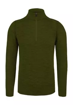 Мужская куртка из шерсти мериноса с длинным рукавом и молнией 1/4 Canberra normani, зеленый