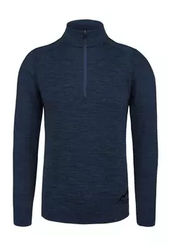 Мужская куртка из шерсти мериноса с длинным рукавом и молнией 1/4 Canberra Normani, темно-синий