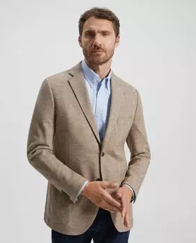 Мужская куртка классической вязки елочкой Emidio Tucci, бежевый