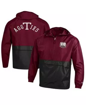 Мужская куртка maroon texas a&m aggies 12th man centennial blocked packable с молнией до половины Champion