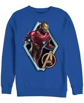 Мужская куртка Marvel Avengers Endgame с ромбовидным портретом Железного человека, флис с круглым вырезом Fifth Sun