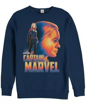 Мужская куртка Marvel Captain Marvel, портрет сбоку, флис с круглым вырезом Fifth Sun