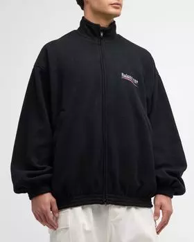 Мужская куртка на молнии для политической кампании Balenciaga, цвет 1000 Black