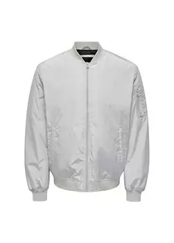 Мужская куртка нормального серебристого цвета ONSJOSHUA BOMBER OTW VD NOOS - 22023287 Only & Sons, серебряный