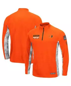 Мужская куртка orange miami hurricanes oht в стиле милитари appreciation snow cruise с молнией 1/4 и регланом Colosseum