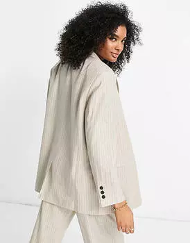 Мужская куртка оверсайз из смесового льна в полоску Topshop Coord