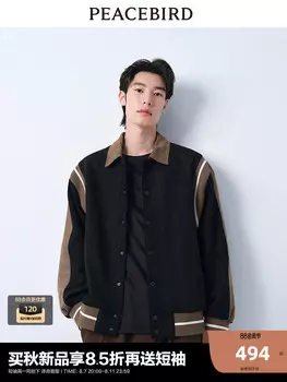 Мужская куртка Peacebird из искусственной замши в стиле ретро, черный