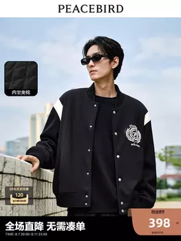 Мужская куртка Peacebird с вышивкой, черный