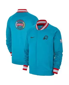 Мужская куртка Phoenix Suns 2022/23 City Edition Showtime Thermaflex с молнией во всю длину бирюзово-черного цвета Nike