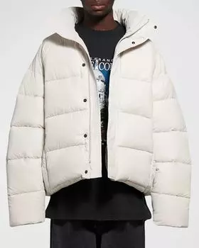 Мужская куртка-пуховик BB Cocoon Balenciaga, цвет 9757 Chalky White
