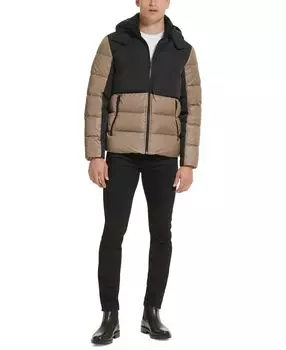 Мужская куртка-пуховик с цветными блоками, смешанная техника Kenneth Cole