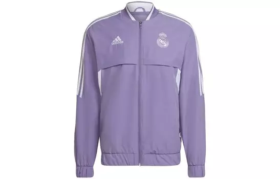 Мужская куртка Real Madrid фиолетового цвета Adidas, фиолетовый