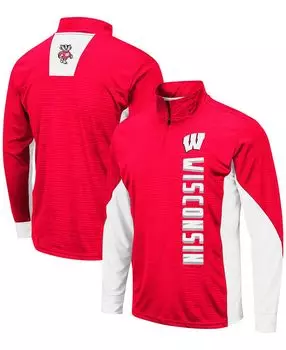 Мужская куртка Red Wisconsin Badgers Bart Windshirt с молнией в четверть Colosseum