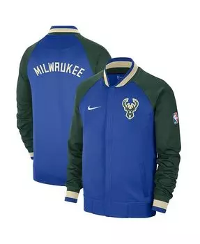 Мужская куртка Royal, Hunter Green Milwaukee Bucks 2022/23 City Edition Showtime Thermaflex с молнией во всю длину Nike, синий