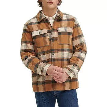 Мужская куртка-рубашка на стеганой подкладке Levi's, цвет Mustard Navy Plaid