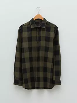 Мужская куртка-рубашка в клетку с длинным рукавом, стандартная посадка LCW Casual