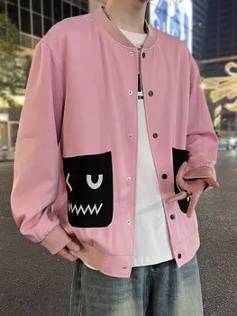 Мужская куртка с бейсбольным воротником и пуговицами спереди Hypemode Expression Manfinity, розовый