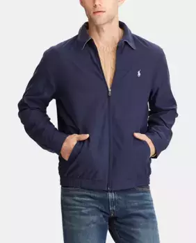 Мужская куртка с двойной ластовицей из микрофибры Polo Ralph Lauren, темно-синий
