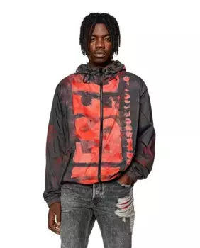 Мужская куртка с капюшоном черного цвета Diesel, черный