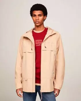 Мужская куртка с капюшоном и застежкой-молнией Tommy Jeans, коричневый