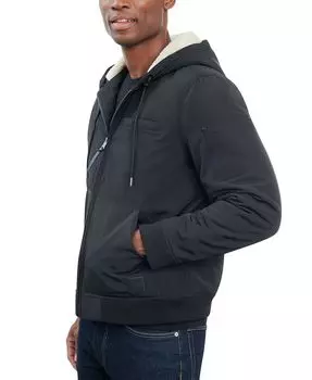 Мужская куртка с капюшоном на флисовой подкладке и молнии спереди Lucky Brand, черный