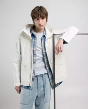 Мужская куртка с капюшоном на молнии Replay, белый