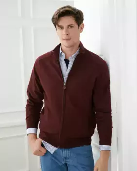 Мужская куртка с лебединым воротником на молнии Emidio Tucci, цвет Granate