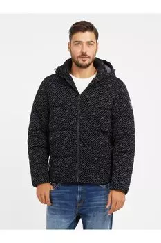 Мужская куртка с логотипом Allover Guess, черный