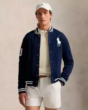 Мужская куртка с логотипом Polo Ralph Lauren, тёмно-синий