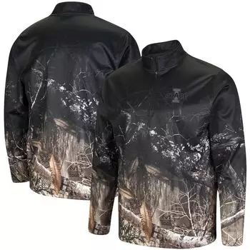 Мужская куртка с молнией четверти черного цвета/Realtree Camo Iowa State Cyclones Creek Colosseum