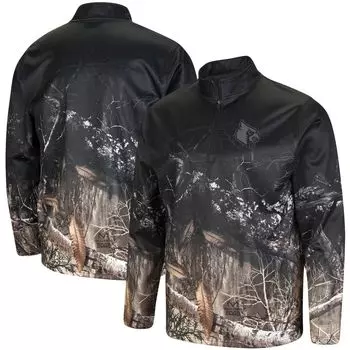 Мужская куртка с молнией до четверти черного цвета/Realtree Camo Louisville Cardinals Creek Colosseum