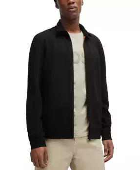 Мужская куртка с молнией и логотипом Hugo Boss, черный