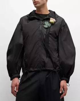Мужская куртка с пышными рукавами и цветком Simone Rocha, цвет Black/Black