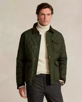 Мужская куртка с рубашечным воротником и застежкой-молнией Polo Ralph Lauren, зеленый