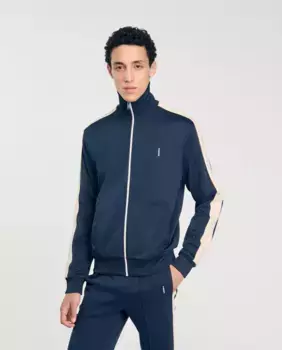 Мужская куртка с водолазкой в рубчик Sandro, синий