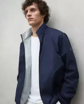 Мужская куртка с высоким воротником и застежкой-молнией Ecoalf, тёмно-синий