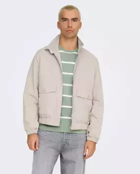 Мужская куртка с высоким воротом, прямого кроя Only & Sons, серый