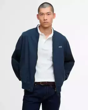 Мужская куртка с застежкой-молнией и карманами Barbour International, тёмно-синий