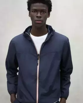 Мужская куртка с застежкой-молнией, капюшоном и передними карманами Ecoalf, синий