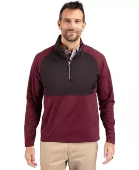 Мужская куртка с застежкой-молнией на четверть длины Adapt Eco Knit Hybrid Recycled Cutter & Buck, красный