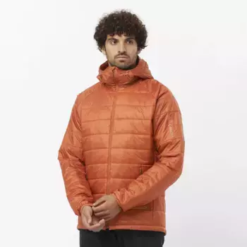 Мужская куртка Salomon Outline с капюшоном, коричневый