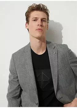 Мужская куртка Slim Fit антрацитового цвета 4B0423200010 Beymen Business, антрацитовый