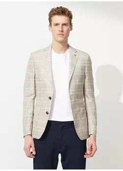 Мужская куртка Slim Fit цвета экрю меланж Beymen Business