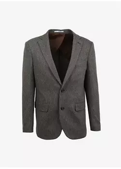 Мужская куртка Slim Fit серо-коричневого цвета Beymen Business