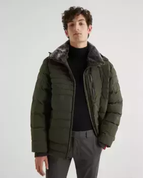 Мужская куртка со съемным капюшоном и меховым воротником Wellensteyn, темно-зеленый